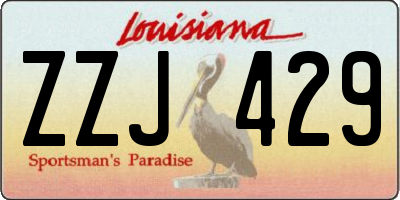 LA license plate ZZJ429