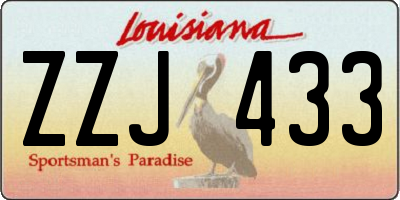 LA license plate ZZJ433