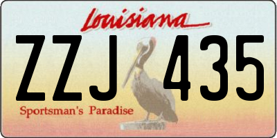 LA license plate ZZJ435