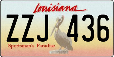 LA license plate ZZJ436