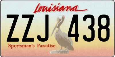 LA license plate ZZJ438