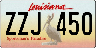 LA license plate ZZJ450