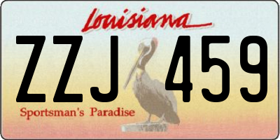 LA license plate ZZJ459