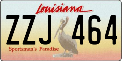 LA license plate ZZJ464