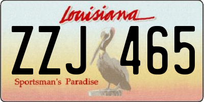 LA license plate ZZJ465
