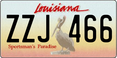 LA license plate ZZJ466