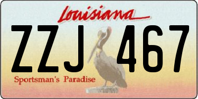 LA license plate ZZJ467