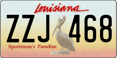 LA license plate ZZJ468