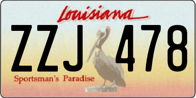 LA license plate ZZJ478