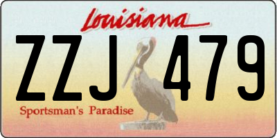 LA license plate ZZJ479