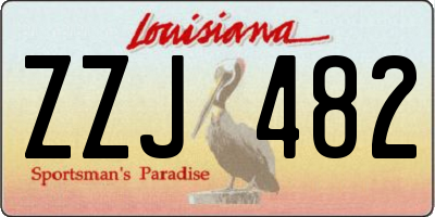 LA license plate ZZJ482