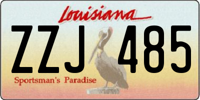 LA license plate ZZJ485