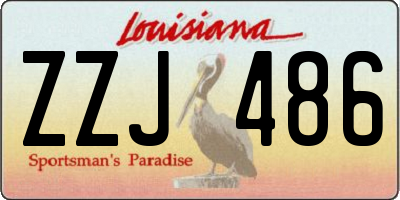 LA license plate ZZJ486