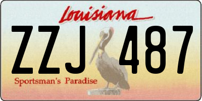 LA license plate ZZJ487