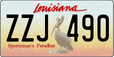 LA license plate ZZJ490