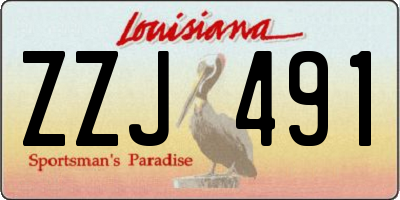 LA license plate ZZJ491