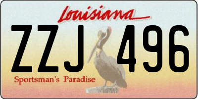 LA license plate ZZJ496