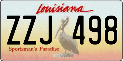 LA license plate ZZJ498