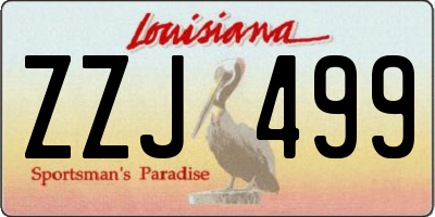 LA license plate ZZJ499