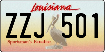 LA license plate ZZJ501