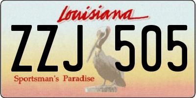 LA license plate ZZJ505