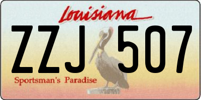 LA license plate ZZJ507