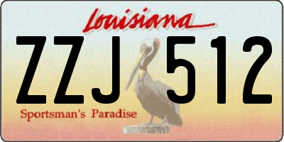 LA license plate ZZJ512