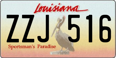 LA license plate ZZJ516