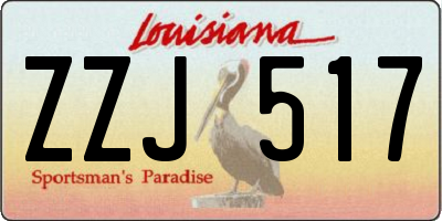 LA license plate ZZJ517