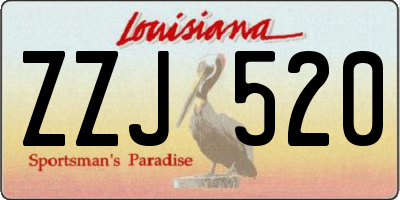 LA license plate ZZJ520