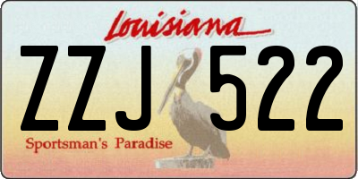 LA license plate ZZJ522