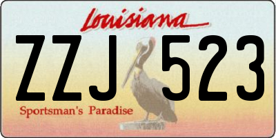 LA license plate ZZJ523