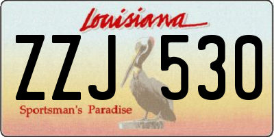 LA license plate ZZJ530