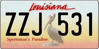 LA license plate ZZJ531