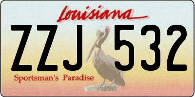 LA license plate ZZJ532