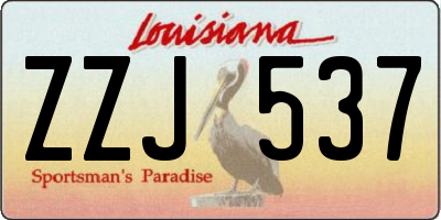 LA license plate ZZJ537