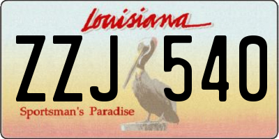 LA license plate ZZJ540