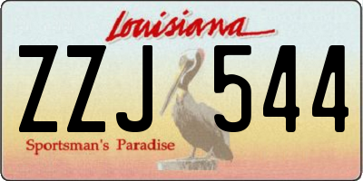 LA license plate ZZJ544