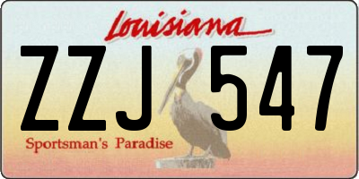 LA license plate ZZJ547