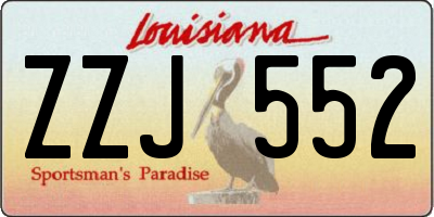 LA license plate ZZJ552