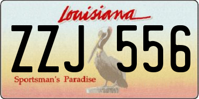 LA license plate ZZJ556