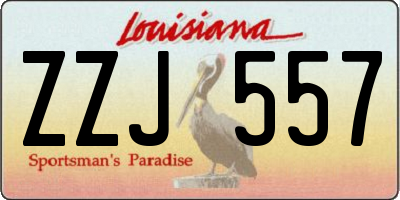 LA license plate ZZJ557