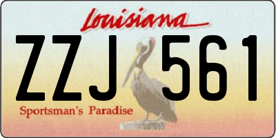 LA license plate ZZJ561