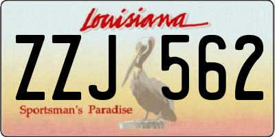 LA license plate ZZJ562