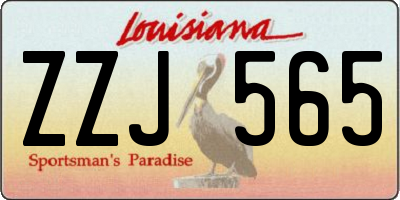 LA license plate ZZJ565