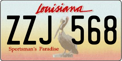 LA license plate ZZJ568
