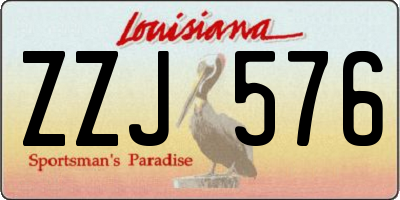 LA license plate ZZJ576