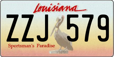 LA license plate ZZJ579