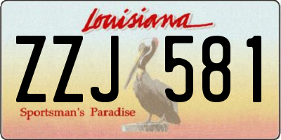 LA license plate ZZJ581