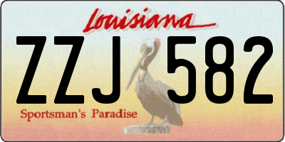 LA license plate ZZJ582